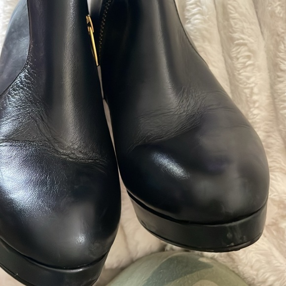 - Michael Michael Kors Georgia Platform Black Leather Ankle Boot Size 8.5 - Picture 7 of 8